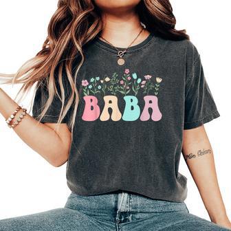 Baba Flowers Baba Grandma Baba Grandmother Women's Oversized Comfort T-Shirt - Thegiftio UK