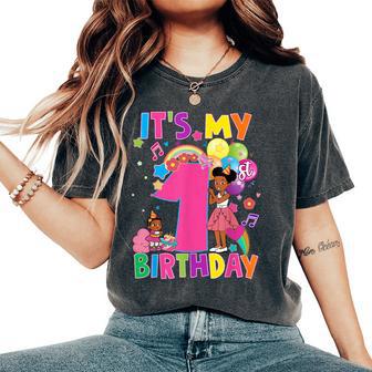 Baby Girl 1St Birthday Party Pink Doll Family Decorations Women's Oversized Comfort T-Shirt - Thegiftio UK