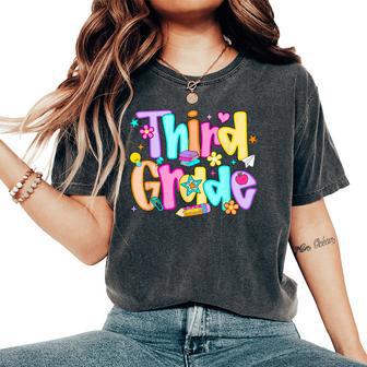 Back To School Preppy Third Grade 3Rd Grade Teacher Girl Boy Women's Oversized Comfort T-Shirt - Thegiftio UK