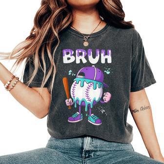 Baseball Ice Cream Drip Youth Bruh Baseball For Girls & Boys Women's Oversized Comfort T-Shirt - Thegiftio UK