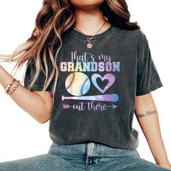 Baseball Mother's Day Grandma That's My Grandson Out There Women's Oversized Comfort T-Shirt - Thegiftio UK