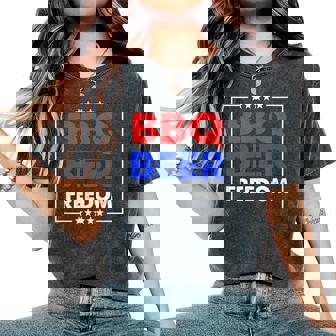 Bbq Beer Freedom シャツ レディースオーバーサイズコンフォートTシャツ - Kawaiitshirt