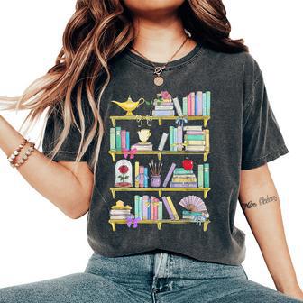 Belle's Bookshelf Book Lover Coquette Reader Girl Women's Oversized Comfort T-Shirt - Thegiftio UK