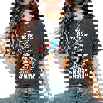 Ben Drankin Benjamin Franklin 4Th Of July Usa Flag Women's Oversized Comfort T-Shirt - Monsterry