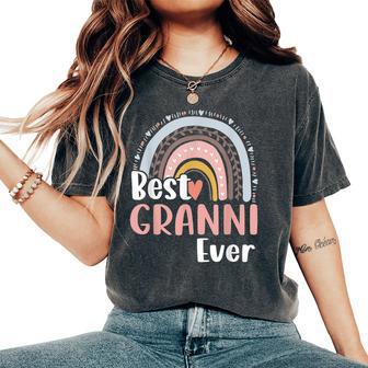 Best Granni Ever Mother's Day Mom Grandma Heart Boho Rainbow Women's Oversized Comfort T-Shirt - Thegiftio UK