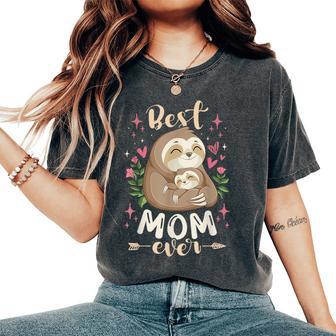 Best Mom Ever Sloth Mother & Child Mother's Day Women's Oversized Comfort T-Shirt - Thegiftio UK