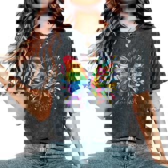 Broken Crayons Still Colors Mental Health Rainbow Butterfly Women's Oversized Comfort T-Shirt | Mazezy