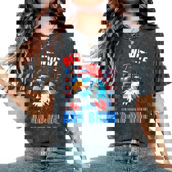 Bruh 4Th July Outfit Boys Red White And Bruh Eagle Women's Oversized Comfort T-Shirt | Mazezy