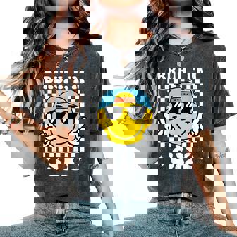 Bruh I'm Six 6 6Th Birthday Groovy Boys Girls 6 Years Old Women's Oversized Comfort T-Shirt | Seseable FR