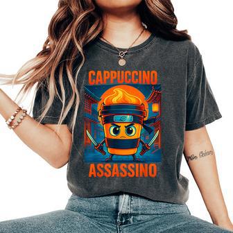 Cappuccino Assassino Italian Brainrot Meme Boys Girls Women's Oversized Comfort T-Shirt - Thegiftio