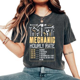 Car Mechanic Hourly Rate Auto Repair Humor Gag Dad Women Women's Oversized Comfort T-Shirt - Thegiftio UK