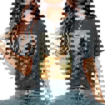 Cat T-Rex Bigfoot Ufo Selfie Women Women's Oversized Comfort T-Shirt | Mazezy