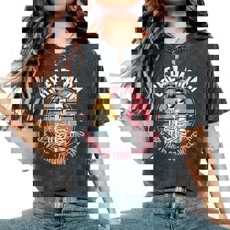 Cheer Mom Coffee Surviving Comp Weekend Skeleton Women's Oversized Comfort T-Shirt - Monsterry