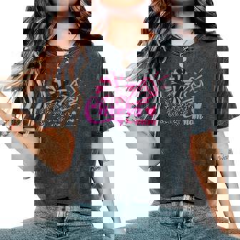 Cheer Mom ヒョウ文字 チアポンポン メガホン付き レディースオーバーサイズコンフォートTシャツ - Kawaiitshirt