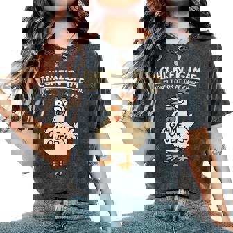 Chicken Game Don't Look At The Chicken Chicken Women's Oversized Comfort T-Shirt - Thegiftio