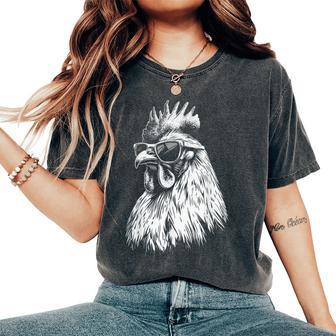Chicken With Sunglasses Women's Oversized Comfort T-Shirt - Thegiftio UK