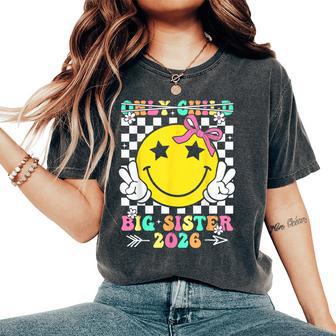 Only Child Big Sister 2026 Retro Promoted To Big Sister 2026 Women's Oversized Comfort T-Shirt - Thegiftio UK