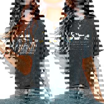 Christian Goose Walking By Faith Tripping Constantly Bible Women's Oversized Comfort T-Shirt - Monsterry