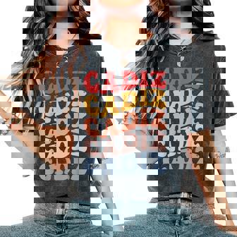 Ciudad De Cádiz Groovy Retro Camiseta extragrande cómoda para mujer - Regaloses