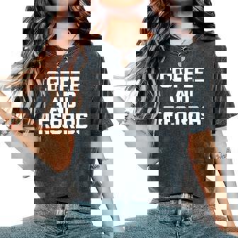 Coffee & Records 面白いビニールレコードコレクターミュージック レディースオーバーサイズコンフォートTシャツ - Kawaiitshirt