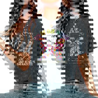 Color Our World Summer Reading Program 2025 Butterfly Women's Oversized Comfort T-Shirt - Monsterry