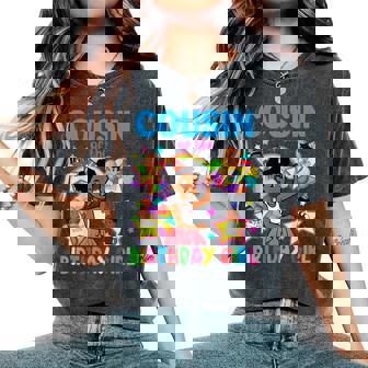 Cousin Of Birthday Girl Gracie Birthday Dolls Girl Party Women's Oversized Comfort T-Shirt - Thegiftio