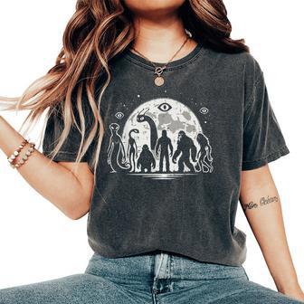 Cryptids Bigfoot Loch Ness Alien Sasquatch Mothman Women Women's Oversized Comfort T-Shirt - Thegiftio UK
