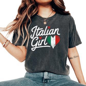 Culture Italian Roots Italy Flag Cute Italian Girl Italia Women's Oversized Comfort T-Shirt - Thegiftio UK