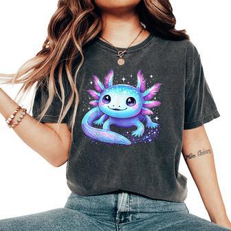 Cute Axolotl Galaxy Rainbow Colorful Axolotl Women's Oversized Comfort T-Shirt - Thegiftio UK
