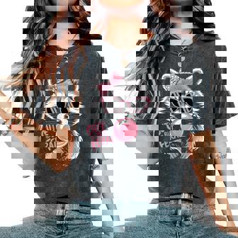 Cute But Feral Raccoon Cute Raccoon Women's Oversized Comfort T-Shirt | Mazezy