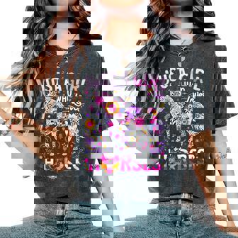 Cute Horse Colorful Just A Girl Who Loves Horses Women's Oversized Comfort T-Shirt | Seseable CA