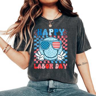Cute Retro Happy Labor Day Patriotic Labor Day Women Women's Oversized Comfort T-Shirt - Thegiftio UK