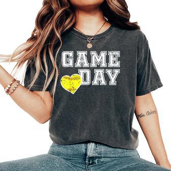 Cute Softball Mom Game Day Women's Oversized Comfort T-Shirt - Thegiftio UK