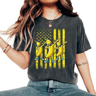 Dabbing Banana Retro American Flag Banana Lover Women Women's Oversized Comfort T-Shirt - Thegiftio UK
