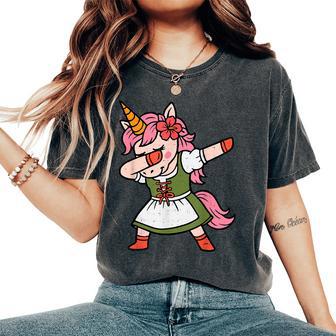 Dabbing German Unicorn Drindl Oktoberfest Bavarian Girl N Women's Oversized Comfort T-Shirt - Thegiftio UK