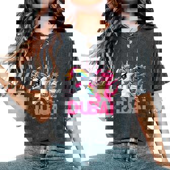 Dabbing ユニコーン 恐竜 男性 女性 男の子 女の子 キッズ ドバイ レディースオーバーサイズコンフォートTシャツ - Kawaiitshirt