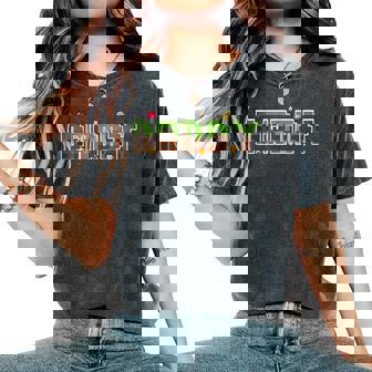 Dad And Mom Daddy Of The Birthday Boy Video Gamer Pixel Women's Oversized Comfort T-Shirt - Thegiftio UK