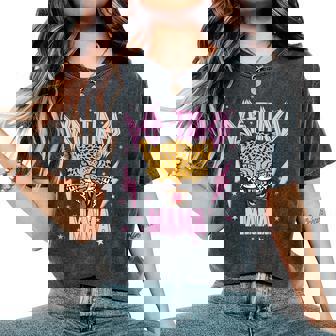 Def Tired Mama Cheetah Leopard Lightning Bolt Mama Tiger Women's Oversized Comfort T-Shirt - Monsterry