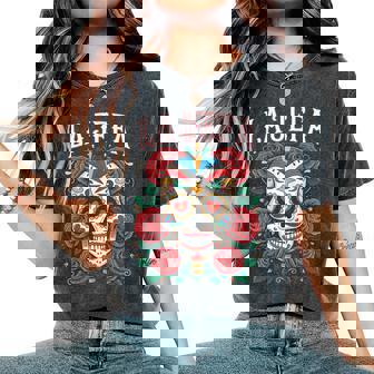 Dia De La Madre Dia De Los Muertos Rock Calaverea Camiseta extragrande cómoda para mujer - Regaloses