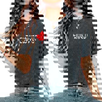 Elbows Up Canada Never 51 カナダ国旗 面白い 男性 女性 ギフト レディースオーバーサイズコンフォートTシャツ - Kawaiitshirt