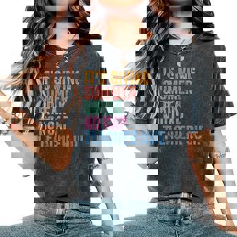End Of The Year School Out Summer Break No Cap Teacher Out Women's Oversized Comfort T-Shirt | Mazezy