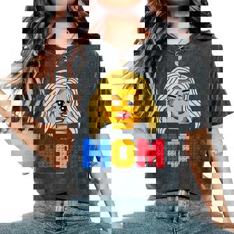 Family Mom Master Builder Building Bricks Blocks Women's Oversized Comfort T-Shirt - Thegiftio