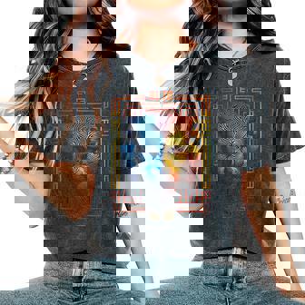 Fantasía León Gráfico Mandala Obra De Arte Arte Camiseta extragrande cómoda para mujer - Regaloses