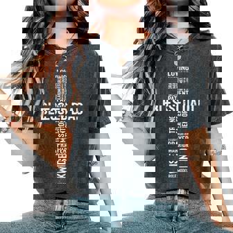 Fathers Day Blessed Dad Cross Jesus Christian Papa Daddy Women's Oversized Comfort T-Shirt | Mazezy