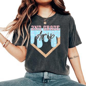 First Day Of Second 2Nd Grade Baseball Ice Cream Drip Boy Women's Oversized Comfort T-Shirt - Thegiftio UK