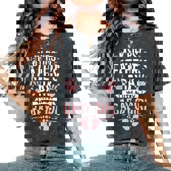 My First Fathers Day With Baby Girl First Time Dad Women's Oversized Comfort T-Shirt - Thegiftio