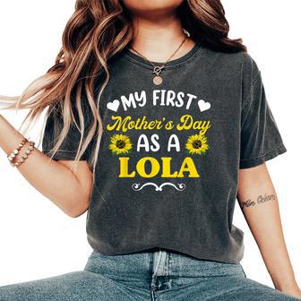 First Lola Sunflower Grandma Women's Oversized Comfort T-Shirt - Thegiftio UK