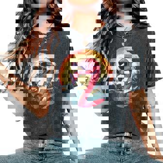 Flamingo Sunglasses Palm Tree Beach Women's Oversized Comfort T-Shirt - Thegiftio