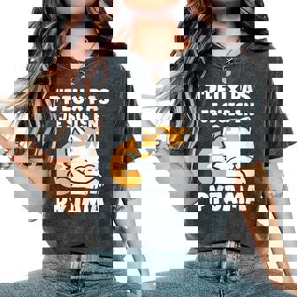 Flemme Humour Petit Chat Je Peux Pas Jeuis En Pyjama T-shirt oversize confortable pour femme - Cadeauxyz