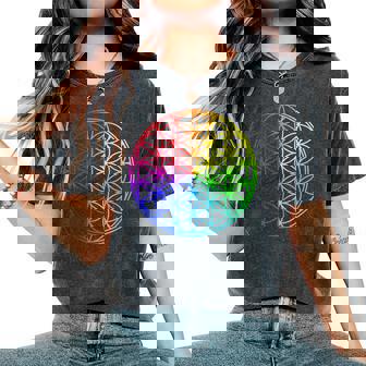 Flower Of Lifeacred Geometry Yogaフラワーオブライフ神聖幾何学瞑想ヨガ レディースオーバーサイズコンフォートTシャツ - Kawaiitshirt